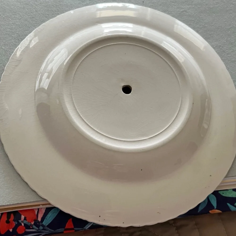 ANTIQUE CERAMIC 2 PIECE HANDMADE SERVING DISH FROM THE 1970’S - Picture 2 of 13